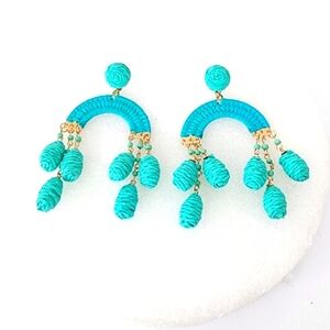 Sun Star Fashion Turquoise Woven Knot Earrings